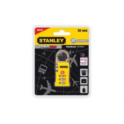 S742-063 Stanley 3 Şifreli Sarı 30mm Zinc Klipsli Asma Kilit S742-063 Stanley 3 Şifreli Sarı 30mm Zinc Klipsli Asma Kilit
