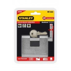 S742-023 STANLEY Pirinç Dikdörtgen Zırhlı Kayar  80mm  Asma Kilit