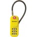 S742-060 Stanley 3 Şifre Siyah 20mm Vinil Kablo  Asma Kilit