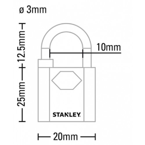 S742-041 Stanley Katı Prinç 25mm Uzun Kelepçe Asma Kilit S742-041 Stanley Katı Prinç 25mm Uzun Kelepçe Asma Kilit