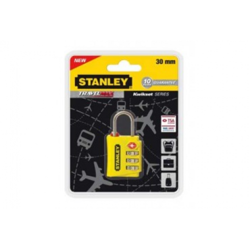 S742-056 Stanley 3 Haneli Sarı Çinko 30mm Güvenlik Gösterge  Asma Kilit