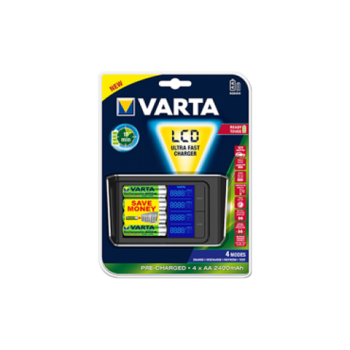 Varta 57675 LCD 15 dakika Hızlı Şarj Cihazı + 2400 mAH 4'lü AA Pil Varta 57675 LCD 15 dakika Hızlı Şarj Cihazı + 2400 mAH 4'lü AA Pil