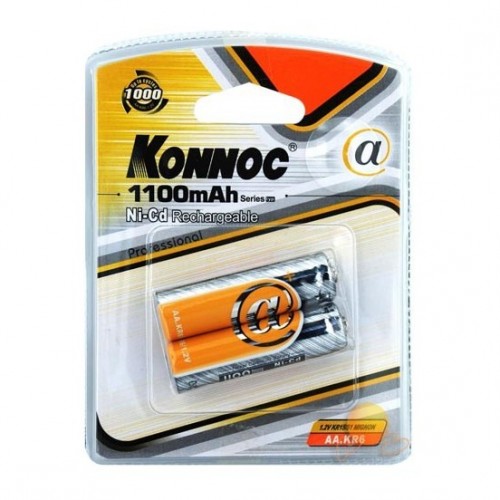 KONNOC AA-KR6 KONNOC 1100 MAH.Nİ-CAD AA 2 Lİ ŞARJLI KALEM PİL KONNOC AA-KR6 KONNOC 1100 MAH.Nİ-CAD AA 2 Lİ ŞARJLI KALEM PİL