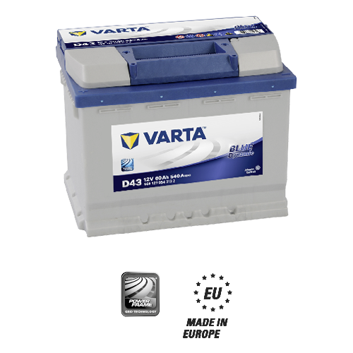 Varta 12 V 60 Ah BLUE DYNAMİC D43 AKÜ Varta 12 V 60 Ah BLUE DYNAMİC D43 AKÜ