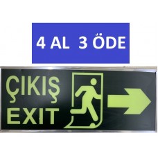 Fosforlu Çıkış/Exit Yön Levhası Sağ