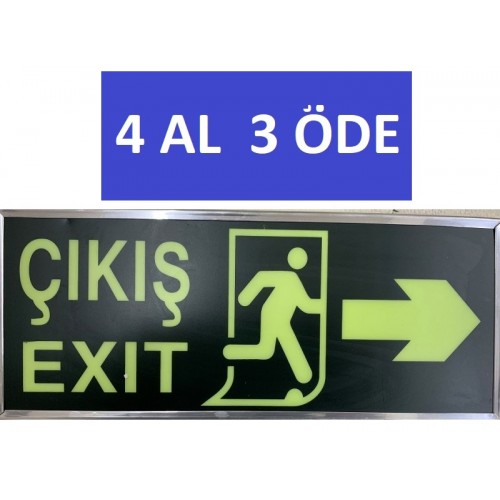 Fosforlu Çıkış/Exit Yön Levhası Sağ Fosforlu Çıkış/Exit Yön Levhası Sağ