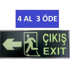 Fosforlu Çıkış/Exit Yön Levhası Sol