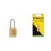 S742-050 Stanley 3 Haneli Pirinç 20mm Şifreli Asma Kilit 